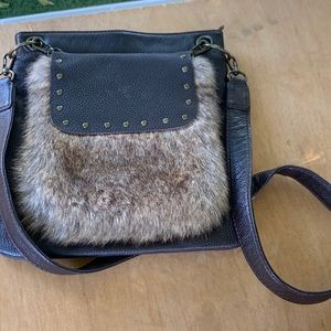 BESSO LEATHER 2pc CROSSBODY BAG